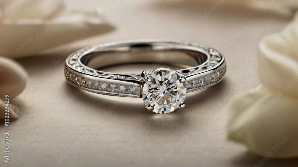 Wedding ring crafted with a radiant diamond. Wedding ring crafted with a radiant diamond.