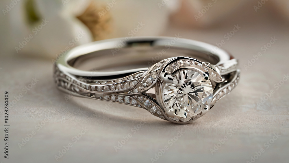Wedding ring crafted with a radiant diamond. Wedding ring crafted with a radiant diamond.