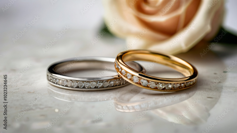 Wedding ring showcasing a stunning diamond. Wedding ring showcasing a stunning diamond.