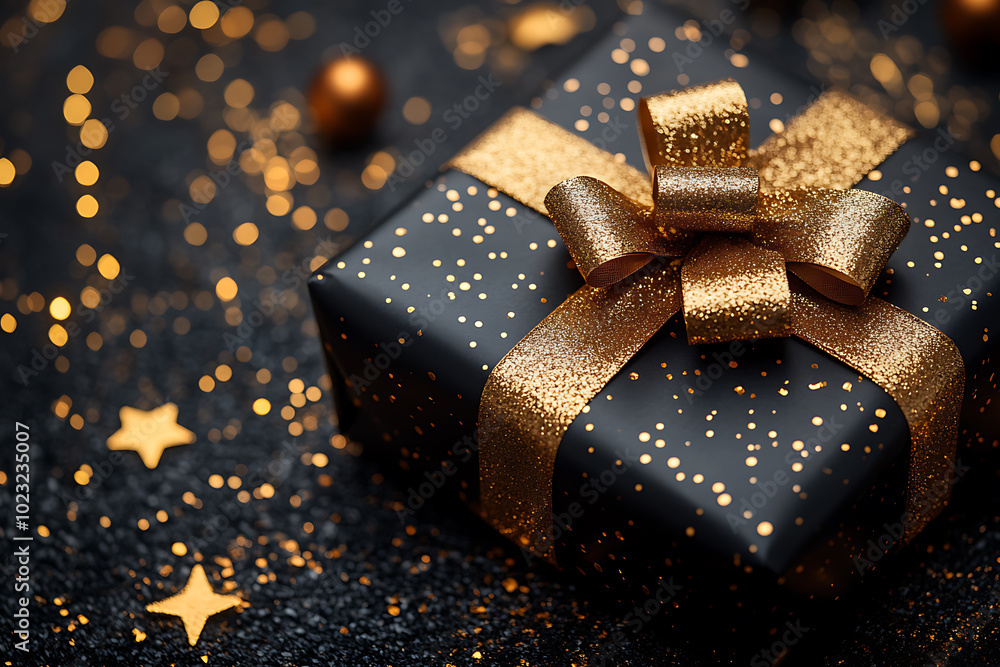 Festive black gift boxes with large glittering bows arranged in rows, creating a holiday atmosphere with soft bokeh lights in the background.
Festive black gift boxes with large glittering bows arranged in rows, creating a holiday atmosphere with soft bokeh lights in the background.