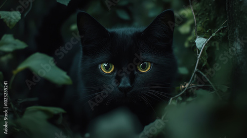 Black Cat Protection Day. a black cat. a pet photo