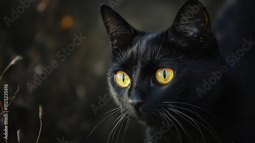 Black Cat Protection Day. a black cat. a pet photo