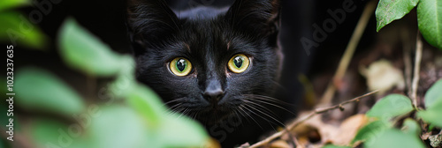 Black Cat Protection Day. a black cat. a pet photo