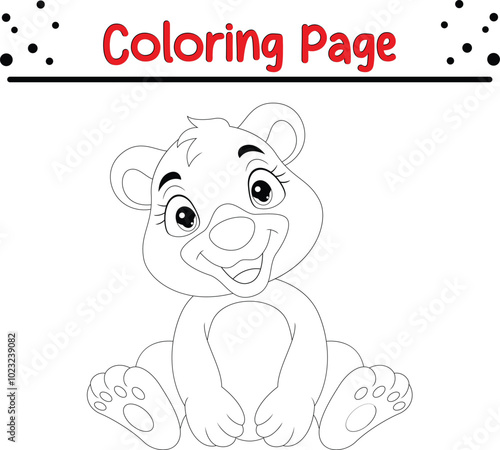 cute bear coloring page for children