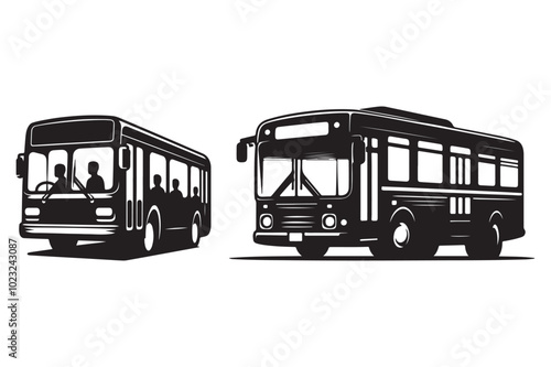 Public bus silhouette vector