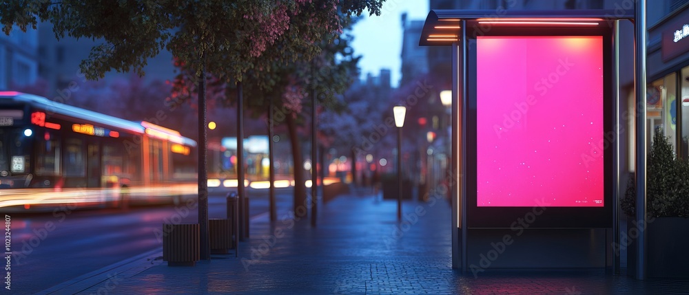 Obraz premium Bus stop ad mock up