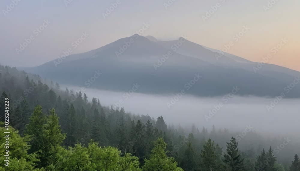 Obraz premium misty morning in the mountains