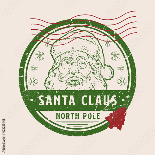 Santa Claus colorful vintage poster