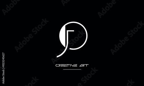 JO, OJ, J, O abstract letters logo monogram
