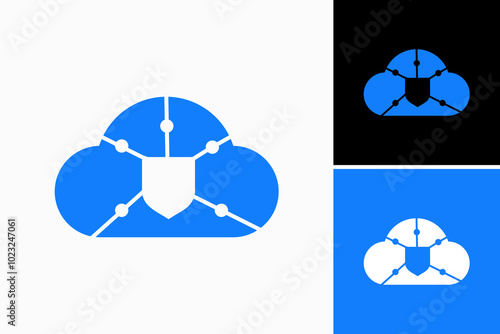 security data cloud Logo design vector 