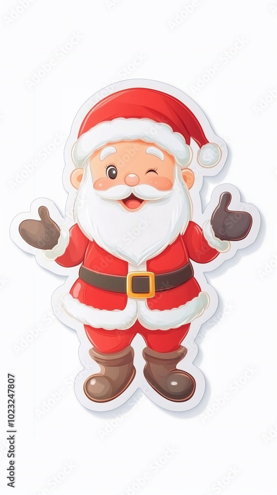 Sticker with cartoon kind Santa Claus Sticker with cartoon kind Santa Claus