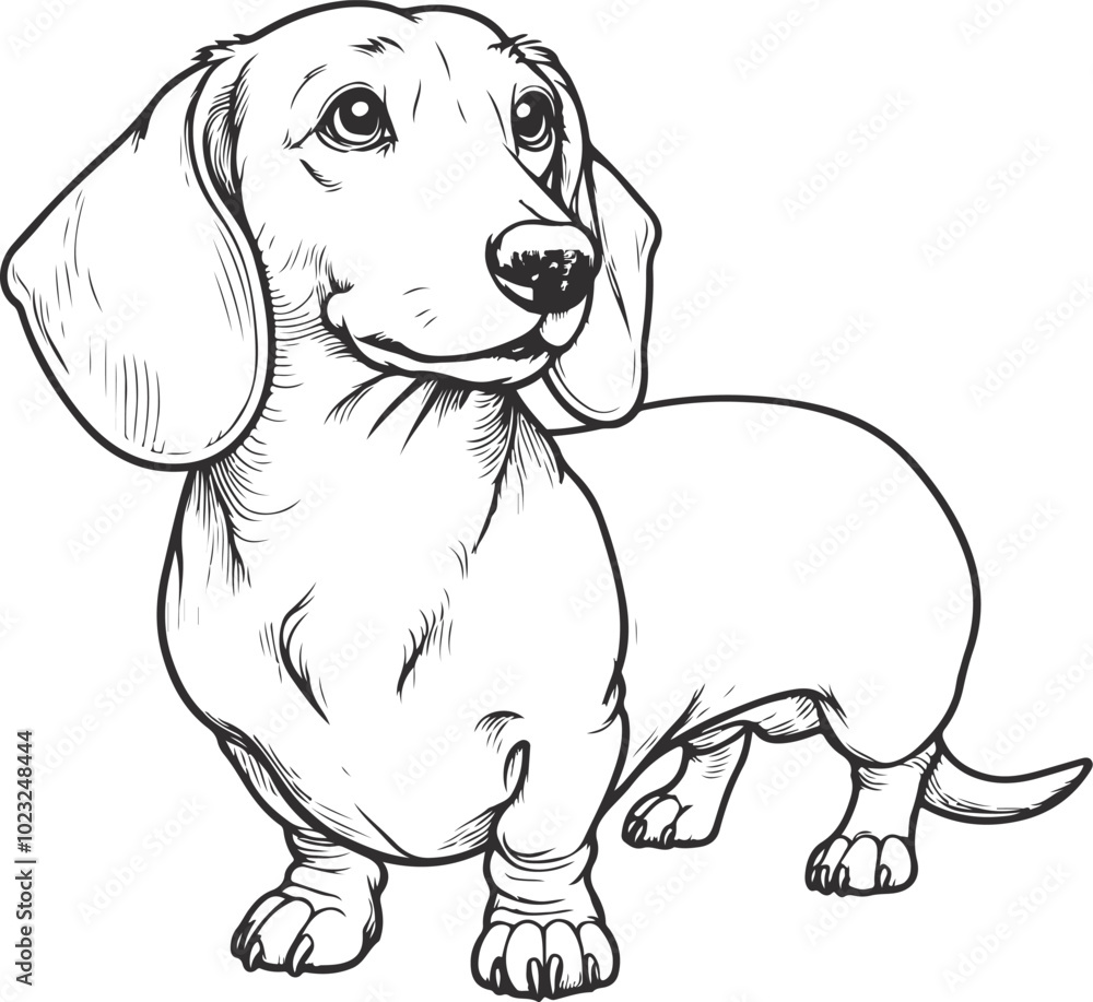Line Art Dachshund Dog continuous line drawing vector illustration Line Art Dachshund Dog continuous line drawing vector illustration