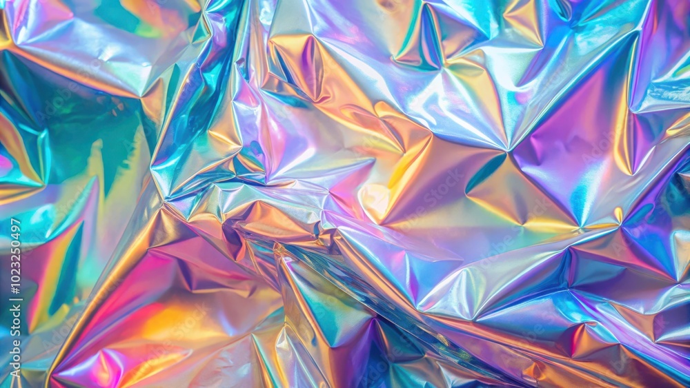 Pastel holographic foil background with abstract blurry design perfect for futuristic projects
