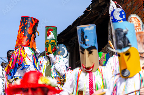 the traditional mask of the carnival in Esgos are the Felos. Entroido in the Province of Ourense. Galicia. Spain photo