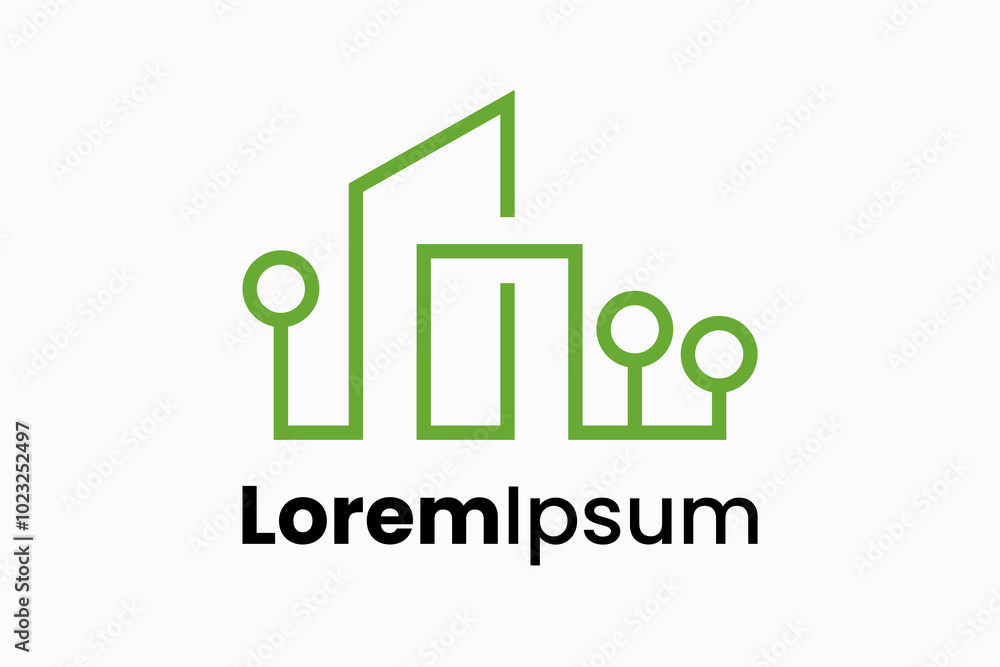 building green leaf Logo design vector building green leaf Logo design vector