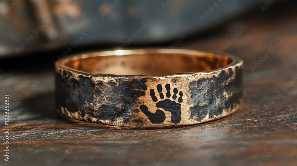 a bracelet with a handprint on it. a bracelet with a handprint on it.