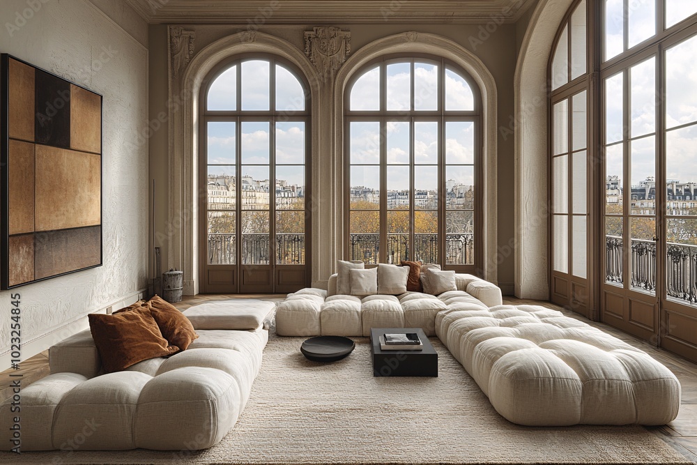 Stylish Living Room with Elegant Natural Light