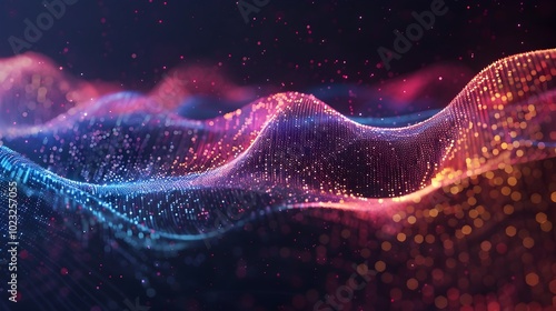 Colorful Digital Wave Representing Fluctuating Online Sentiments in Sentiment Analysis Concept