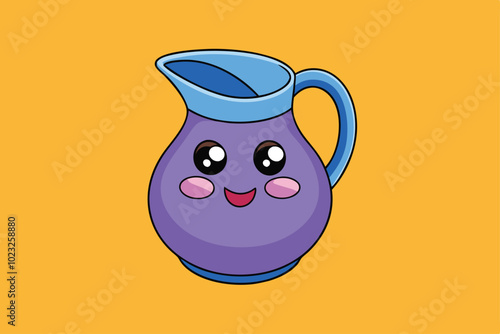 Jug cartoon vector art illustration.