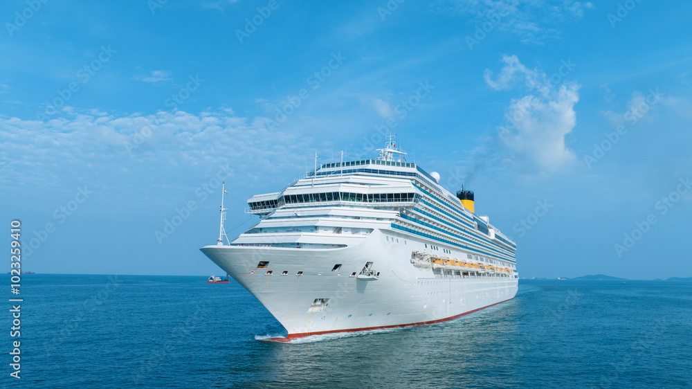 Cruise Ship, Cruise Liners beautiful white cruise ship above luxury cruise in the ocean sea at early in the morning time concept exclusive tourism travel on holiday take a vacation time on summer Cruise Ship, Cruise Liners beautiful white cruise ship above luxury cruise in the ocean sea at early in the morning time concept exclusive tourism travel on holiday take a vacation time on summer