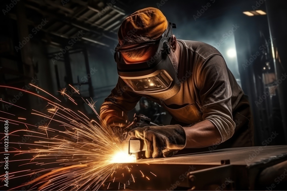 Grinder on the metal metalworking welding adult. Grinder on the metal metalworking welding adult.