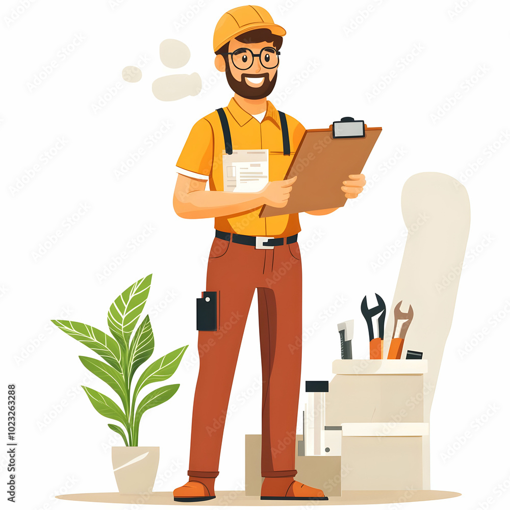 Reliable Maintenance Services: Person Holding Clipboard and Tools Against Clean Background for Organized Solutions and Professionalism Reliable Maintenance Services: Person Holding Clipboard and Tools Against Clean Background for Organized Solutions and Professionalism