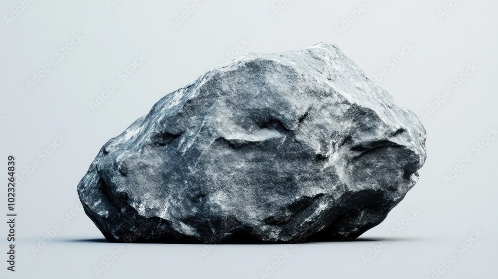 Single Boulder on a Gray Background Single Boulder on a Gray Background