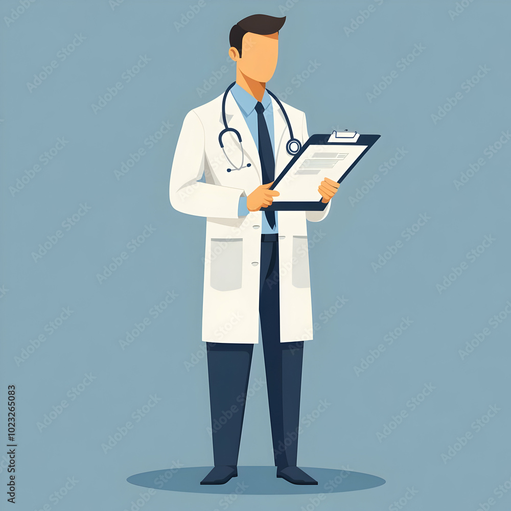 Friendly Health Services Concept: Person Holding Stethoscope and Medical Chart Against Blank Background for Medical Graphics Friendly Health Services Concept: Person Holding Stethoscope and Medical Chart Against Blank Background for Medical Graphics