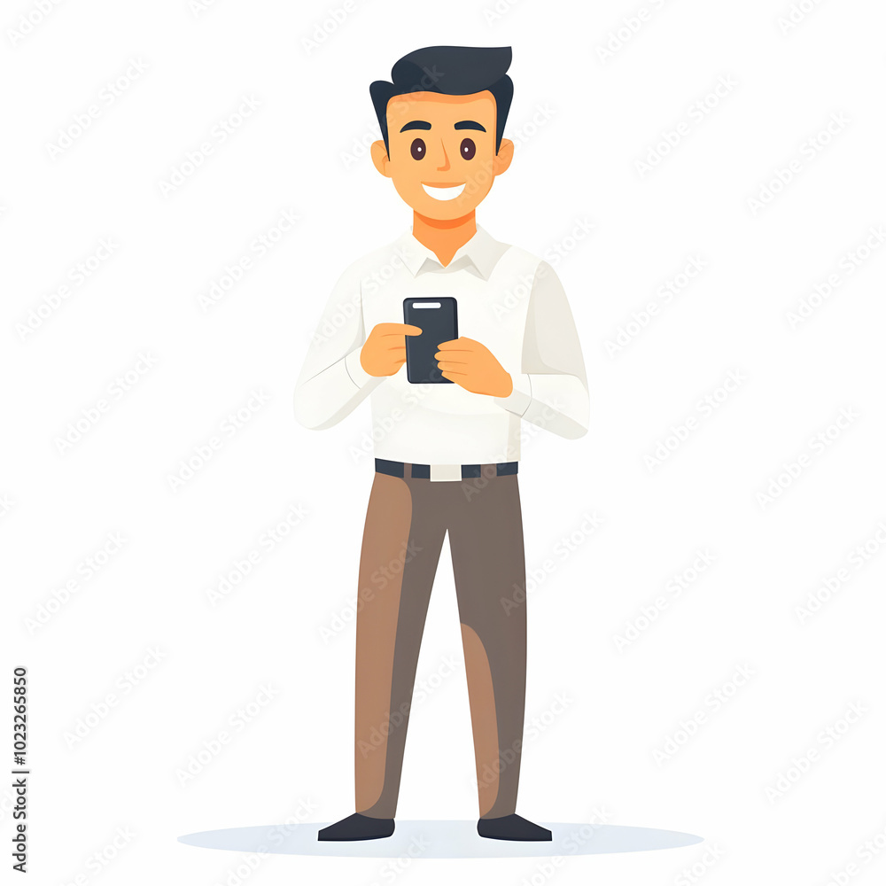 Person with Phone Offering Helpful Customer Guidance on Blank Background for Text and Graphics - Symbolizing Efficient and Friendly Support Person with Phone Offering Helpful Customer Guidance on Blank Background for Text and Graphics - Symbolizing Efficient and Friendly Support