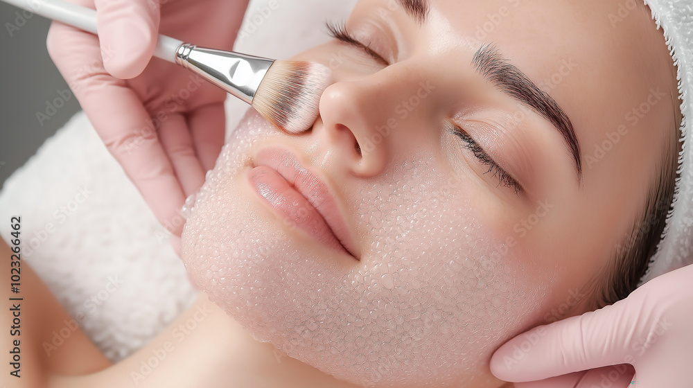 Beautiful young woman with facial mask on her face. Skin care and treatment, spa, natural beauty and cosmetology concept. Beautiful young woman with facial mask on her face. Skin care and treatment, spa, natural beauty and cosmetology concept.