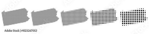 Pennsylvania Map halftone in different sizes