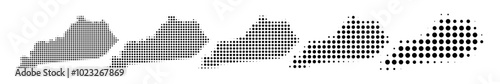 Kentucky Map halftone in different sizes