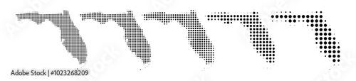 Florida Map halftone in different sizes