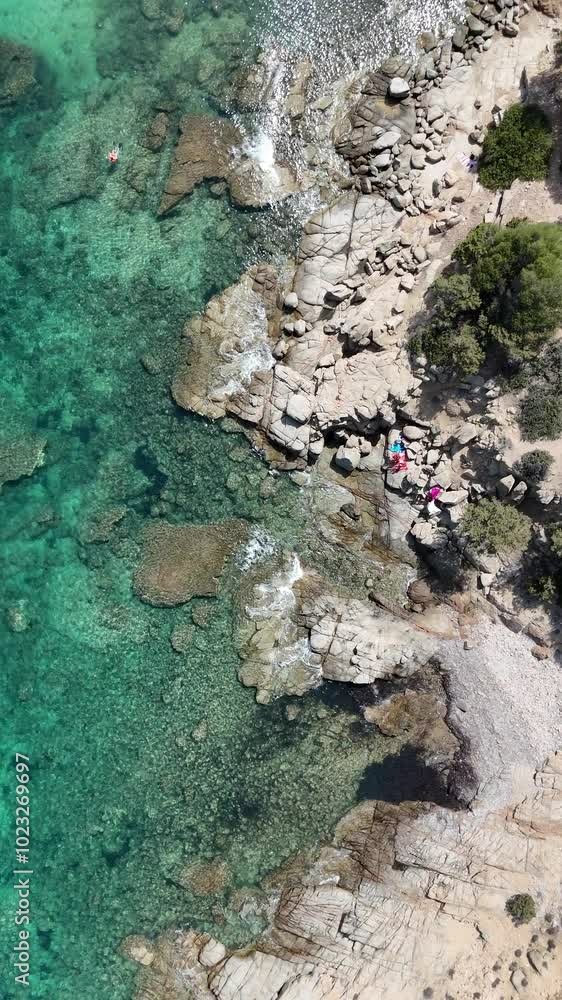 areal view of the coast in sardina during summer in a sunny day areal view of the coast in sardina during summer in a sunny day