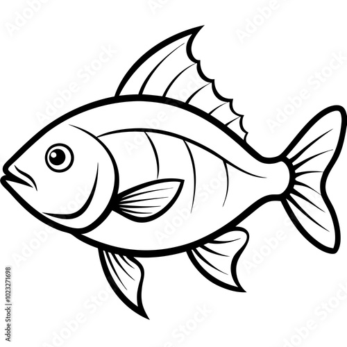 fish isolated on white vector illustration