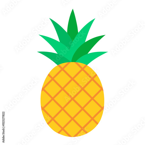 pineapple on white vector illustration