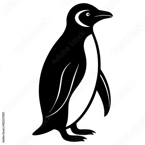 penguin silhouette isolated on white