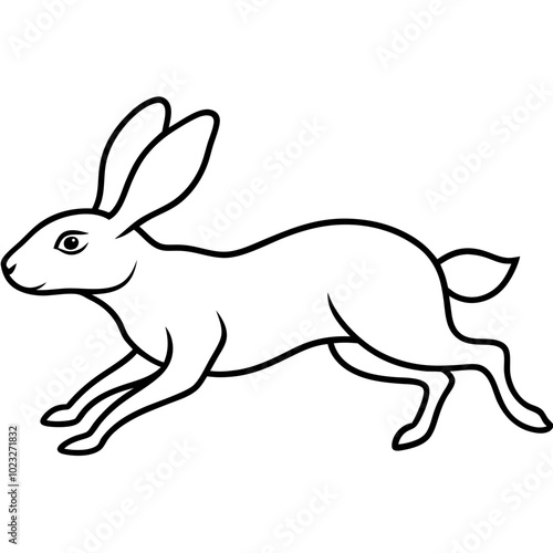 line art illustration of a rabbit