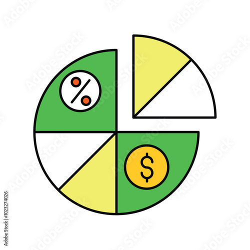 margin color line icon with white background vector stock illustration