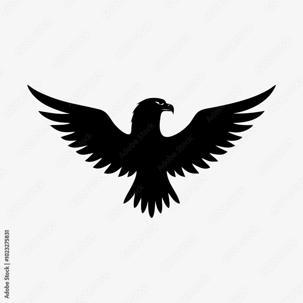 Fototapeta premium A clean, monochrome eagle logo in black