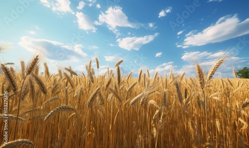 "Breathtaking Golden Wheat Fields: A Serene Rural Landscape Representing the Essence of Agriculture and Harvest"