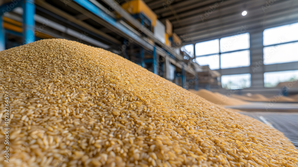 Rice Milling Factory Interior Featuring Paddy Drying Machine | Efficient Processing of Rice for Quality Production Rice Milling Factory Interior Featuring Paddy Drying Machine | Efficient Processing of Rice for Quality Production