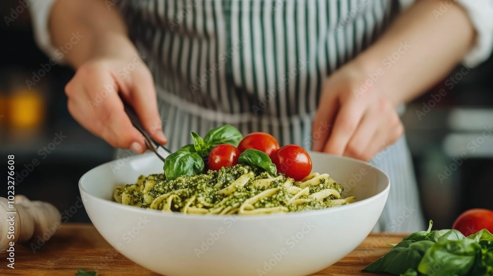 Homemade Wholesome Pasta Dish with Fragrant Pesto and Fresh Greens A healthy plant based meal packed with nutrients and flavor perfect for a nourishing lunch or dinner Homemade Wholesome Pasta Dish with Fragrant Pesto and Fresh Greens A healthy plant based meal packed with nutrients and flavor perfect for a nourishing lunch or dinner