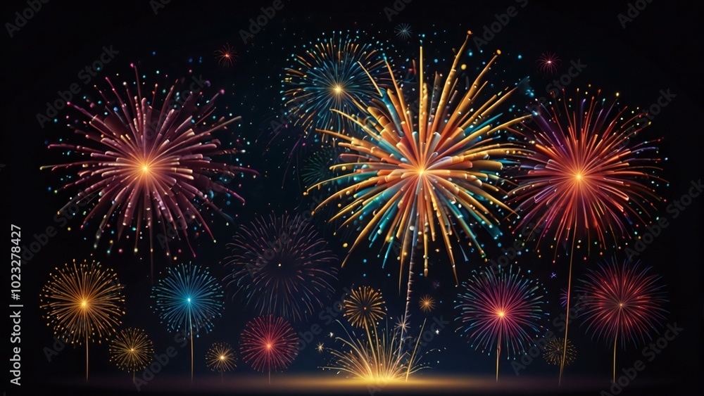 Fototapeta premium fireworks on the night sky