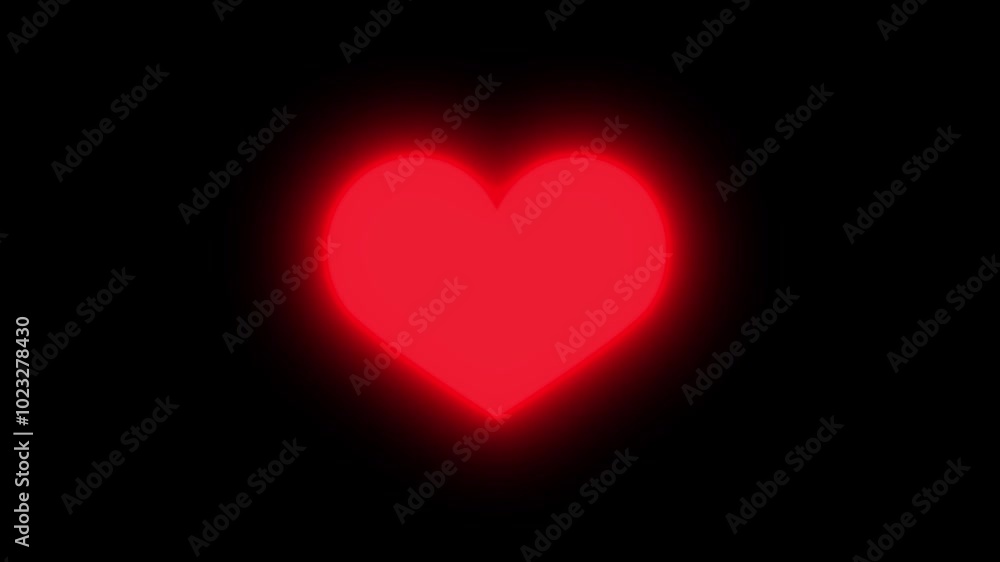 Animation of a glowing heart on a black background. 4K Animation of a glowing heart on a black background. 4K