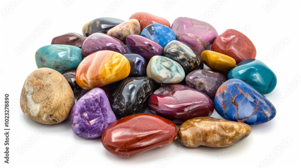 A colorful collection of polished gemstones arranged in a vibrant display showcasing their natural beauty and mineral diversity A colorful collection of polished gemstones arranged in a vibrant display showcasing their natural beauty and mineral diversity