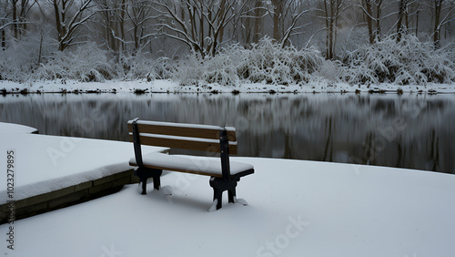 bench in the snow