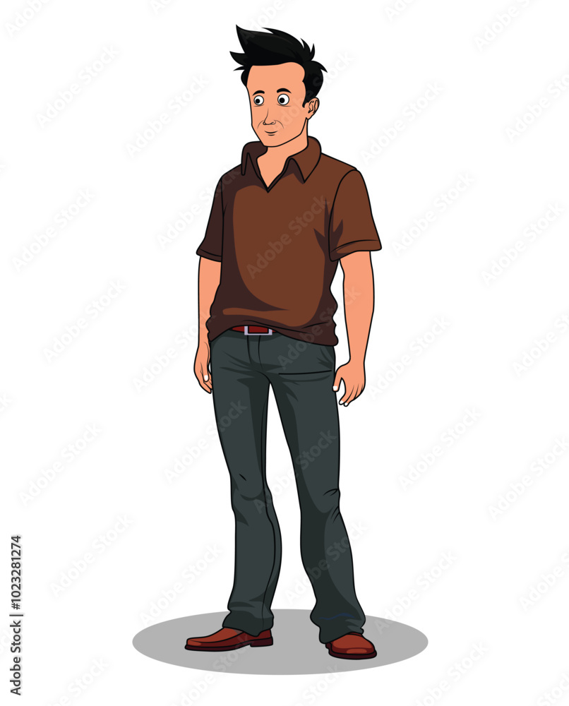 Rustic Village Man in Cartoon Style Rustic Village Man in Cartoon Style