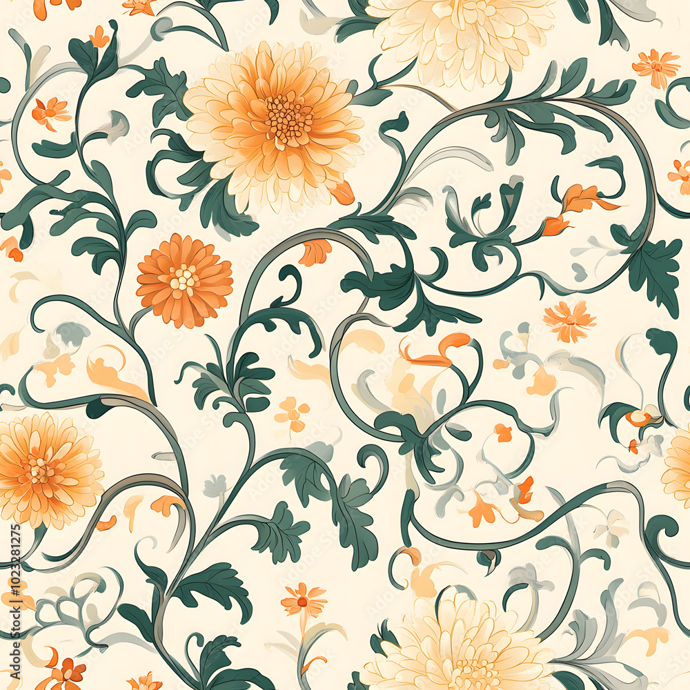 Chinese-inspired doodle tile seamless patterns in an illustrator graphic style Chinese-inspired doodle tile seamless patterns in an illustrator graphic style