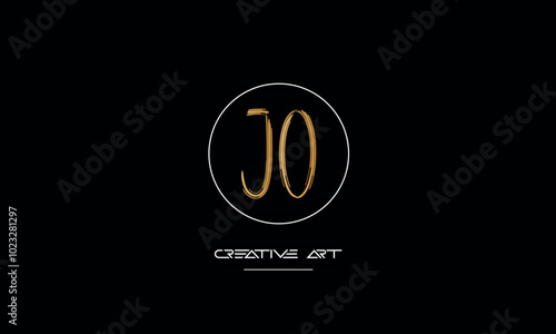 JO, OJ, J, O abstract letters logo monogram